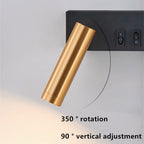 Modern Reading Wall Sconce with Backlight and Adjustable Spotlight