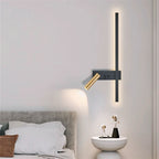 Modern Reading Wall Sconce with Backlight and Adjustable Spotlight