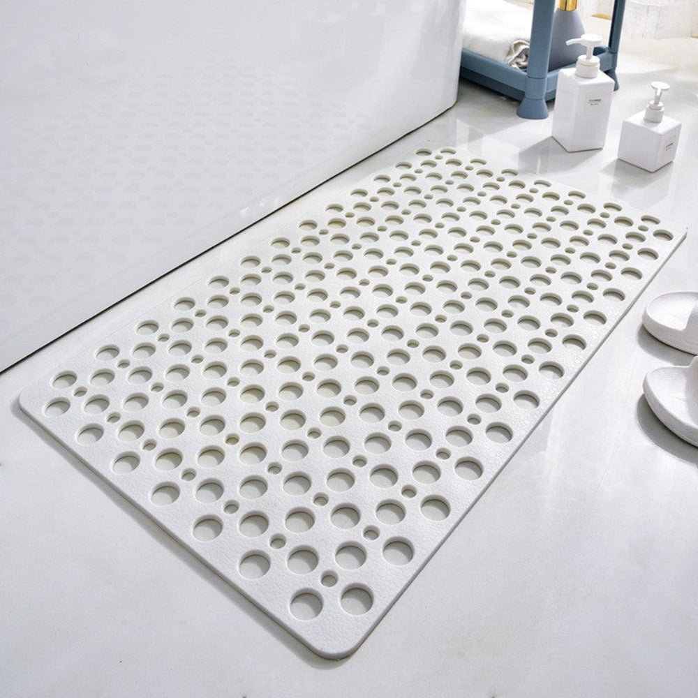 Non-Slip Antibacterial Shower Mat with Drainage Holes and Suction Cups Quick Drying Bath Tub Mat