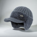 Winter Trapper Hat with Ear Flaps Knit Beanie Cap with Visor Fleece Lined Warm Cold Weather Hat for Men and Women