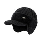Winter Trapper Hat with Ear Flaps Knit Beanie Cap with Visor Fleece Lined Warm Cold Weather Hat for Men and Women