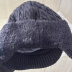 Winter Trapper Hat with Ear Flaps Knit Beanie Cap with Visor Fleece Lined Warm Cold Weather Hat for Men and Women