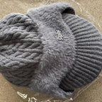 Winter Trapper Hat with Ear Flaps Knit Beanie Cap with Visor Fleece Lined Warm Cold Weather Hat for Men and Women