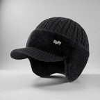 Winter Trapper Hat with Ear Flaps Knit Beanie Cap with Visor Fleece Lined Warm Cold Weather Hat for Men and Women