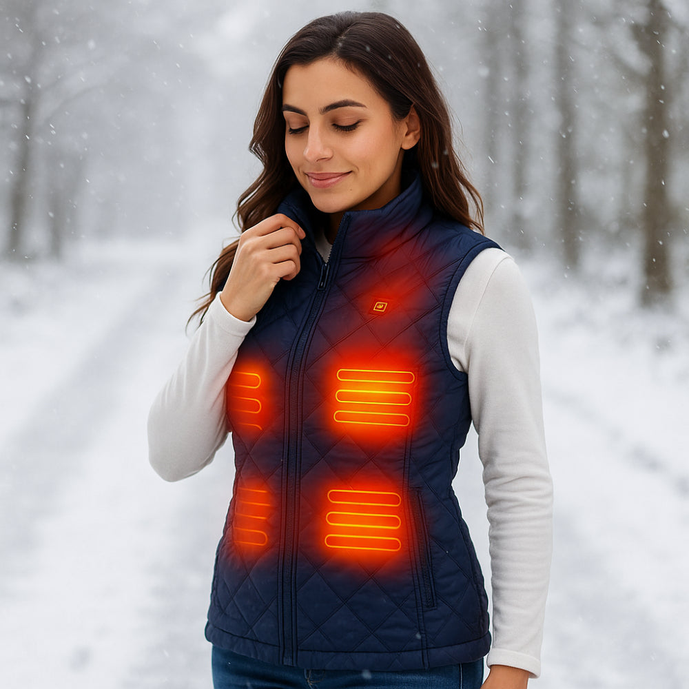 Women's Heated Vest USB Powered Electric Heating Gilet Slim Fit Lightweight Winter Vest with Adjustable Heat Levels for Outdoor