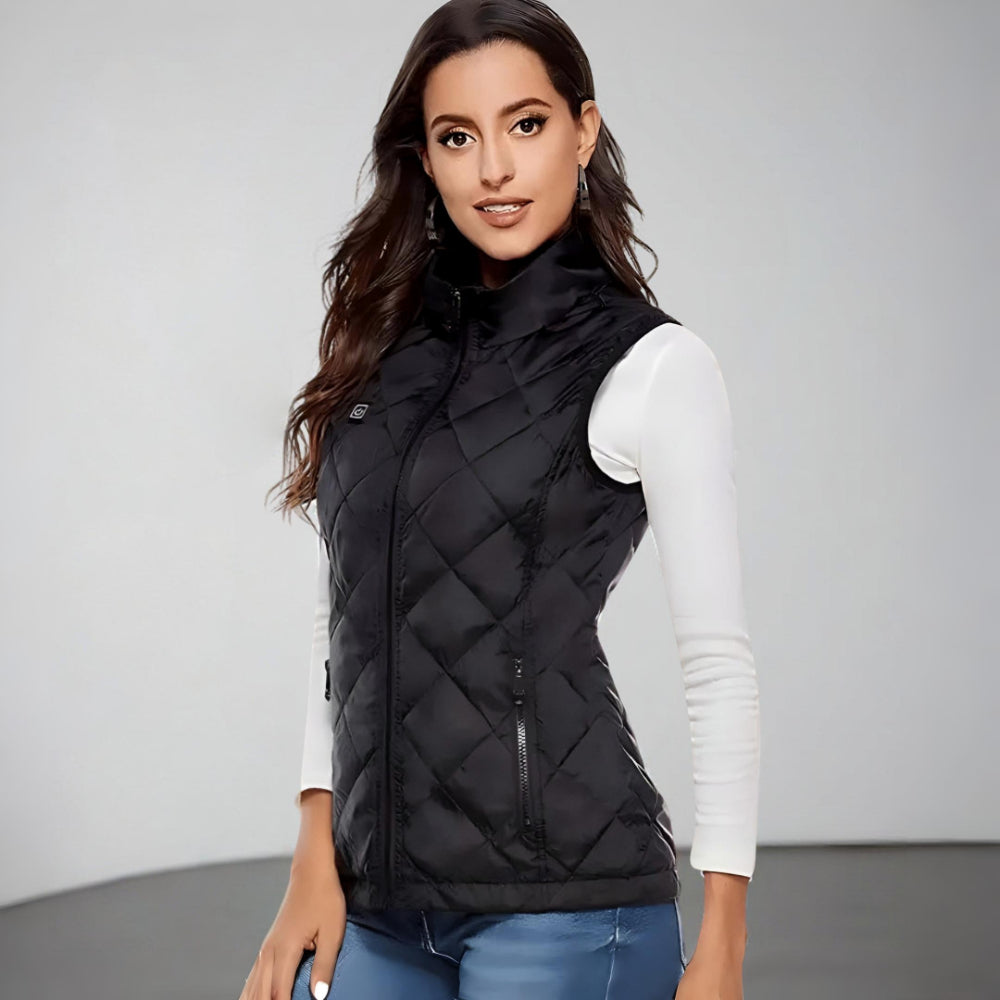 Women's Heated Vest USB Powered Electric Heating Gilet Slim Fit Lightweight Winter Vest with Adjustable Heat Levels for Outdoor