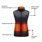 Women's Heated Vest USB Powered Electric Heating Gilet Slim Fit Lightweight Winter Vest with Adjustable Heat Levels for Outdoor