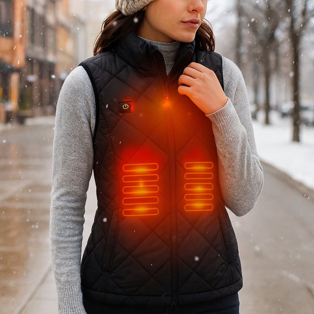 Women's Heated Vest USB Powered Electric Heating Gilet Slim Fit Lightweight Winter Vest with Adjustable Heat Levels for Outdoor