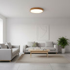 Scandinavian Wood Flush Mount Ceiling Light With Dimmable Remote — Harbor Light Co.
