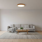 Scandinavian Wood Flush Mount Ceiling Light With Dimmable Remote — Harbor Light Co.