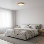 Scandinavian Wood Flush Mount Ceiling Light With Dimmable Remote — Harbor Light Co.