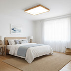 Wooden Geometric Flush Mount LED Ceiling Light