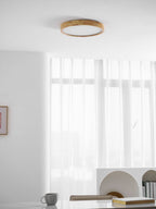 Wooden Geometric Flush Mount LED Ceiling Light