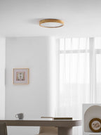 Wooden Geometric Flush Mount LED Ceiling Light