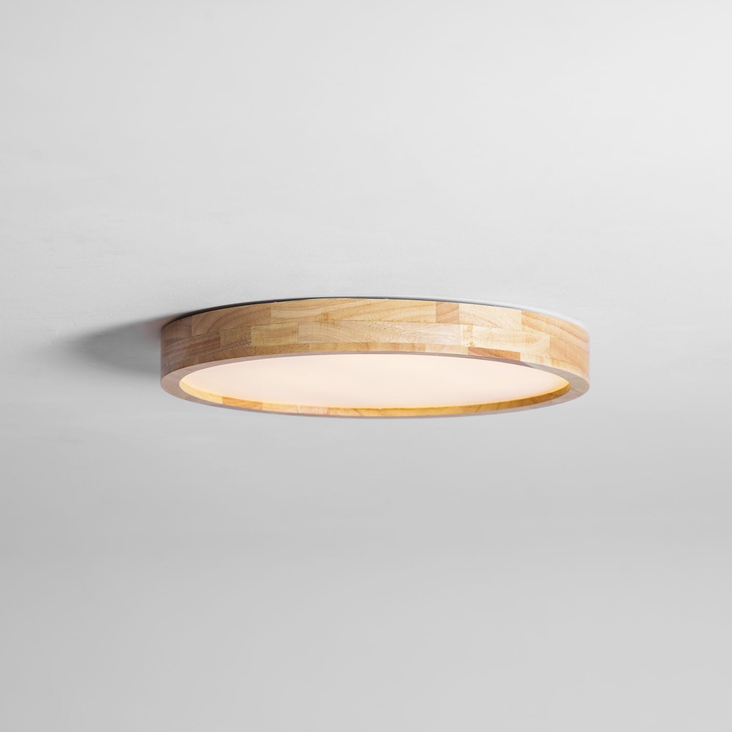 Wooden Geometric Flush Mount LED Ceiling Light