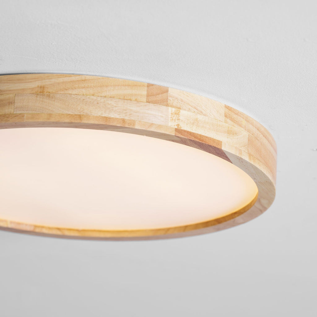 Wooden Geometric Flush Mount LED Ceiling Light