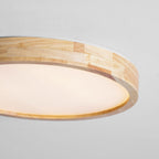 Wooden Geometric Flush Mount LED Ceiling Light