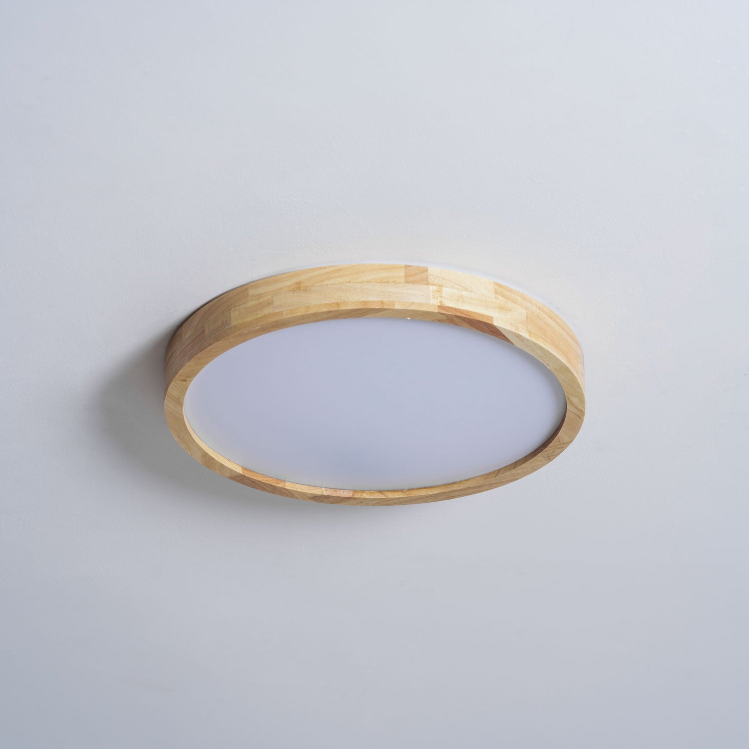 Wooden Geometric Flush Mount LED Ceiling Light