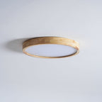 Wooden Geometric Flush Mount LED Ceiling Light