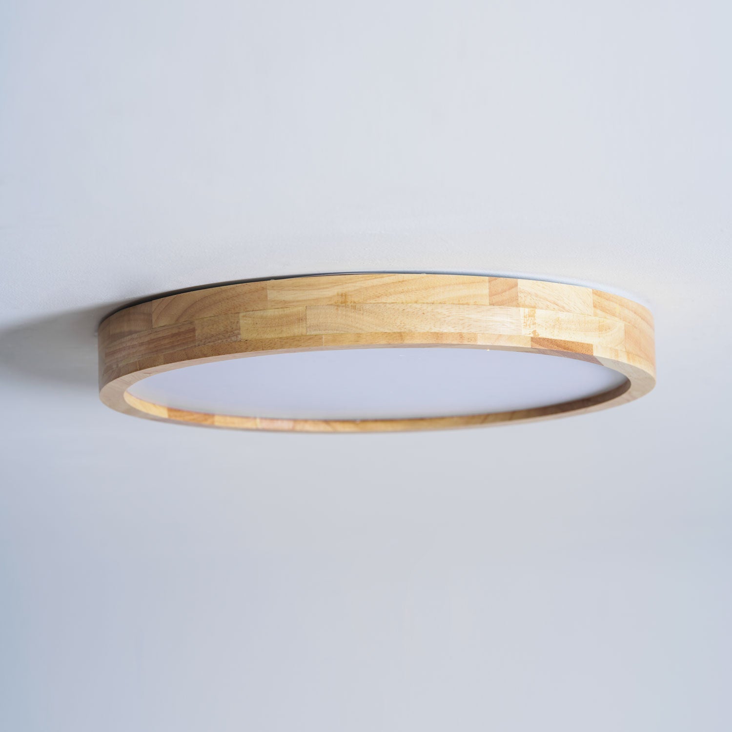 Wooden Geometric Flush Mount LED Ceiling Light