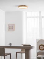 Wooden Geometric Flush Mount LED Ceiling Light