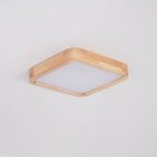 Wooden Geometric Flush Mount LED Ceiling Light