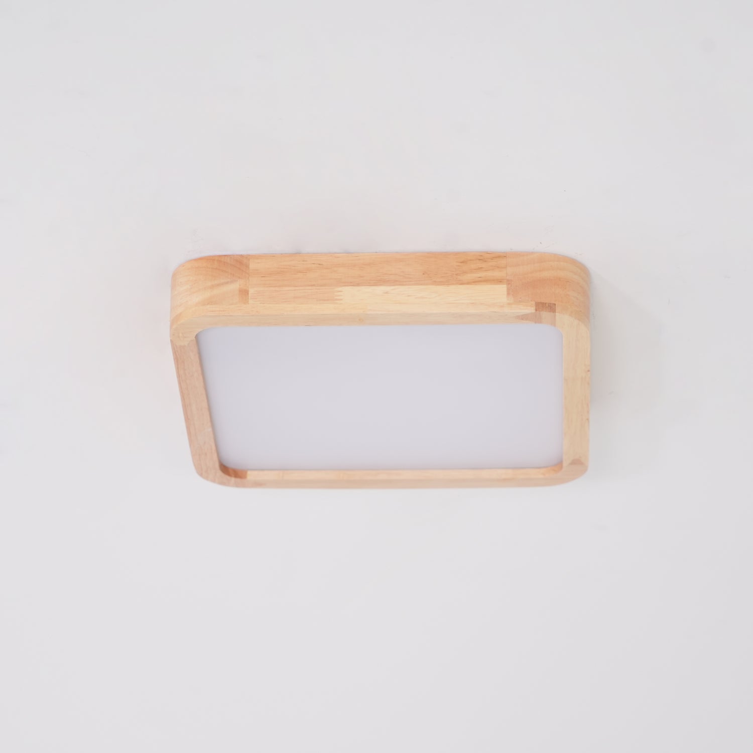Wooden Geometric Flush Mount LED Ceiling Light