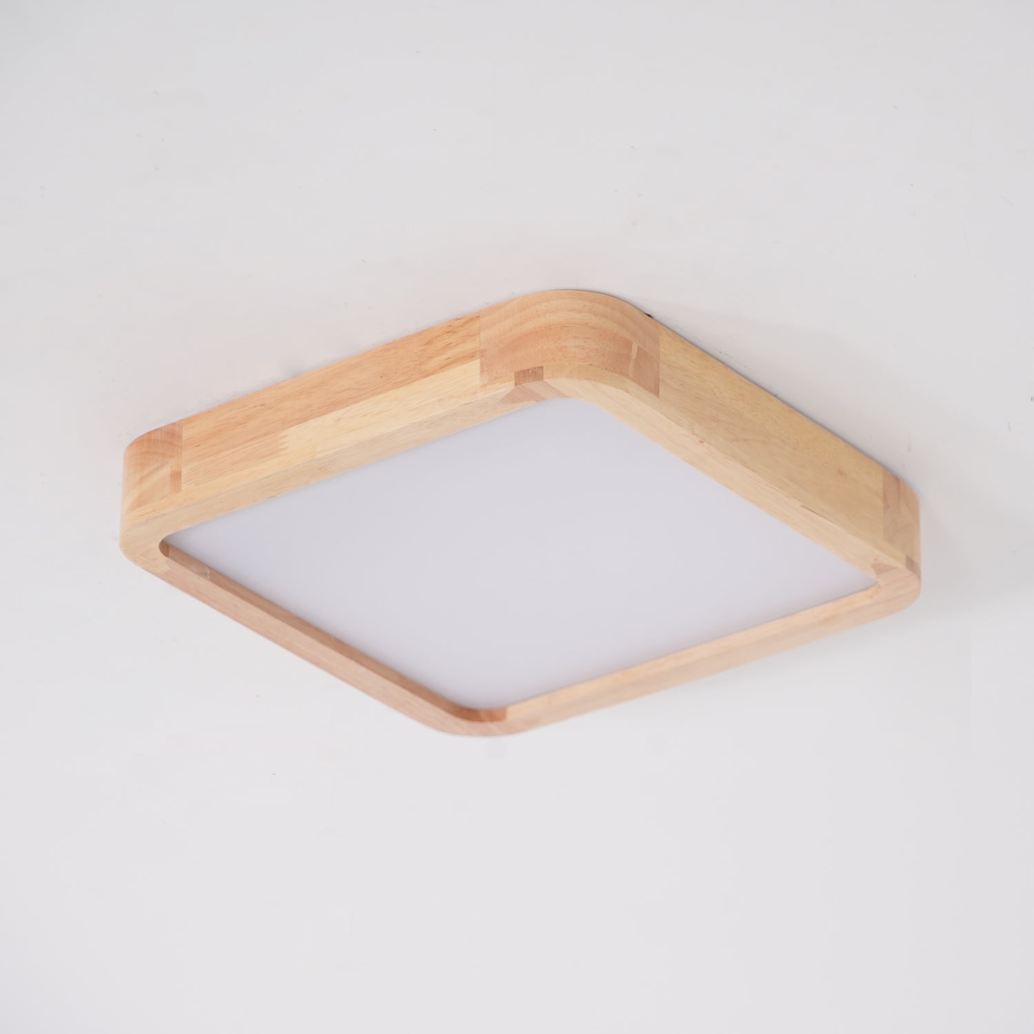 Wooden Geometric Flush Mount LED Ceiling Light