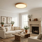 Wooden Geometric Flush Mount LED Ceiling Light