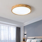 Scandinavian Wood Flush Mount Ceiling Light With Dimmable Remote — Harbor Light Co.