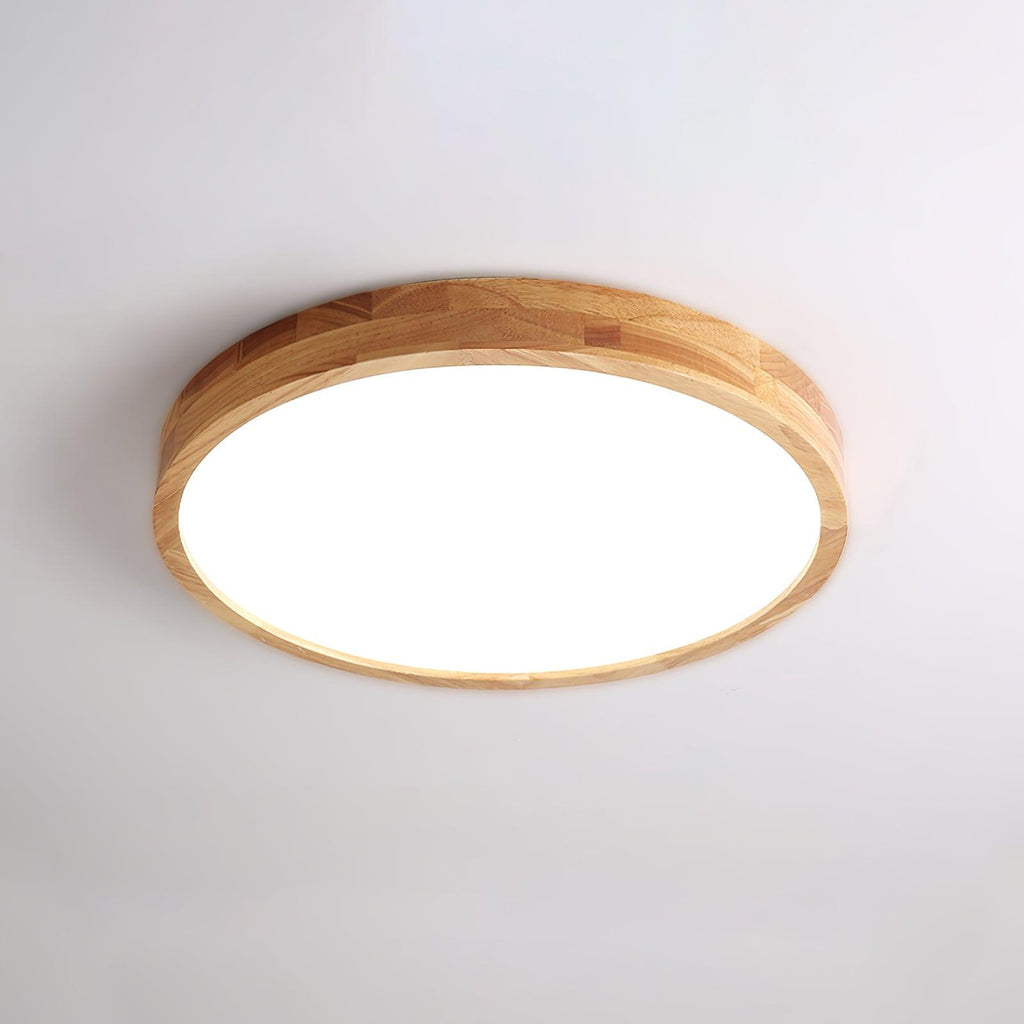 Scandinavian Wood Flush Mount Ceiling Light With Dimmable Remote — Harbor Light Co.