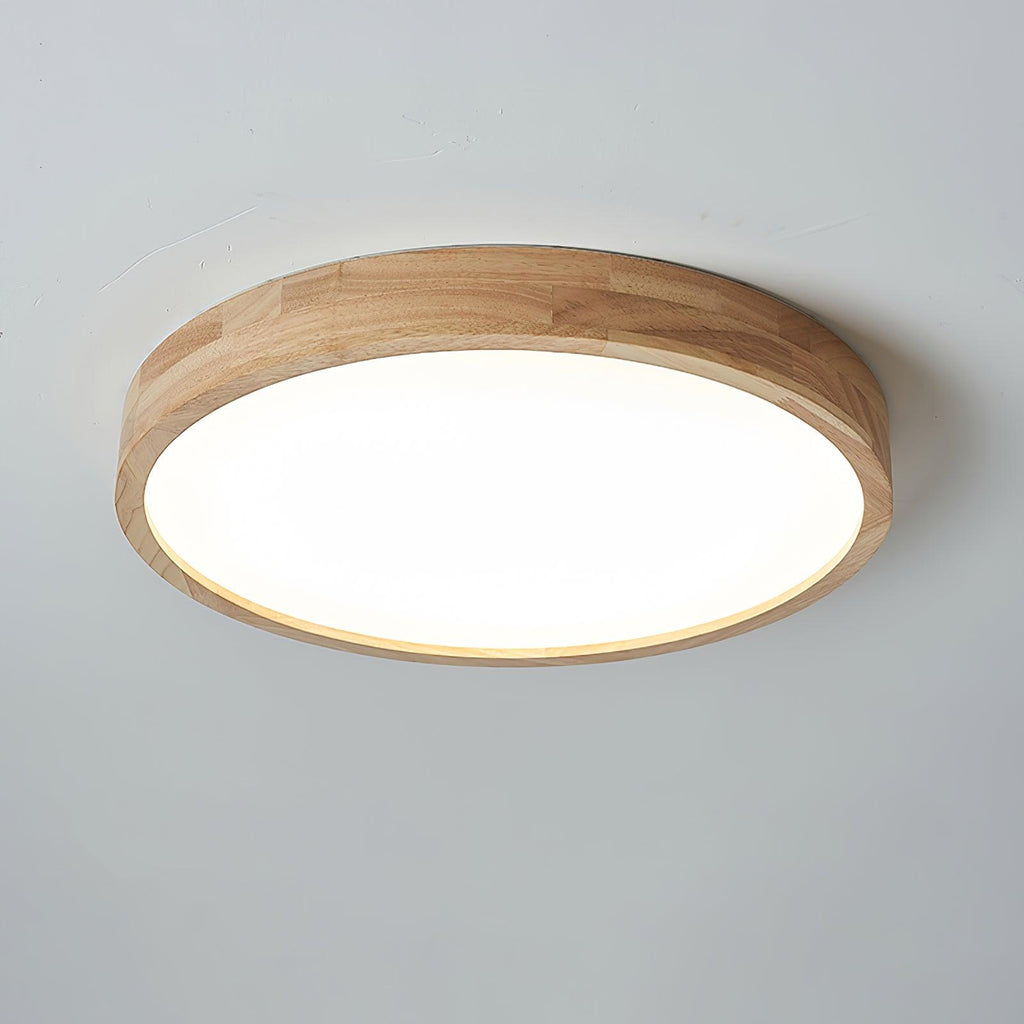 Scandinavian Wood Flush Mount Ceiling Light With Dimmable Remote — Harbor Light Co.