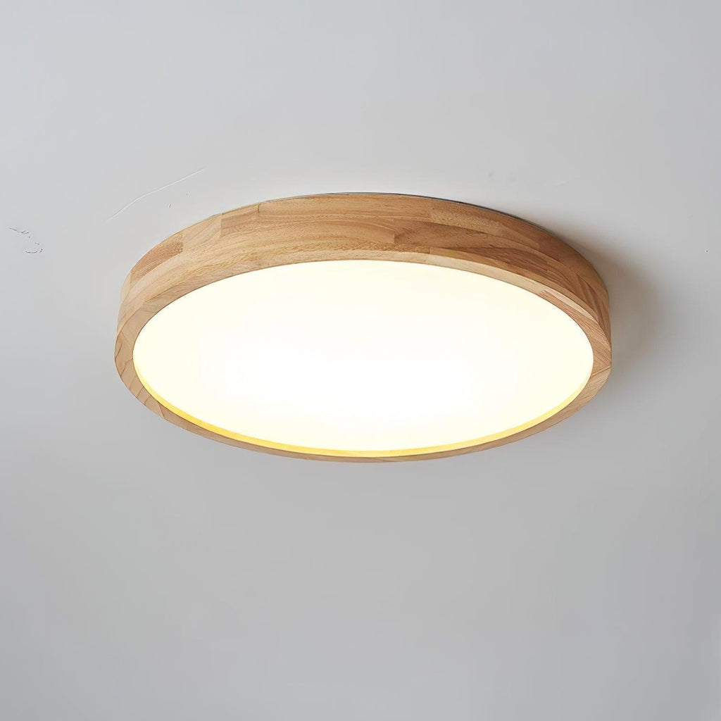Scandinavian Wood Flush Mount Ceiling Light With Dimmable Remote — Harbor Light Co.