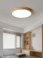 Scandinavian Wood Flush Mount Ceiling Light With Dimmable Remote — Harbor Light Co.