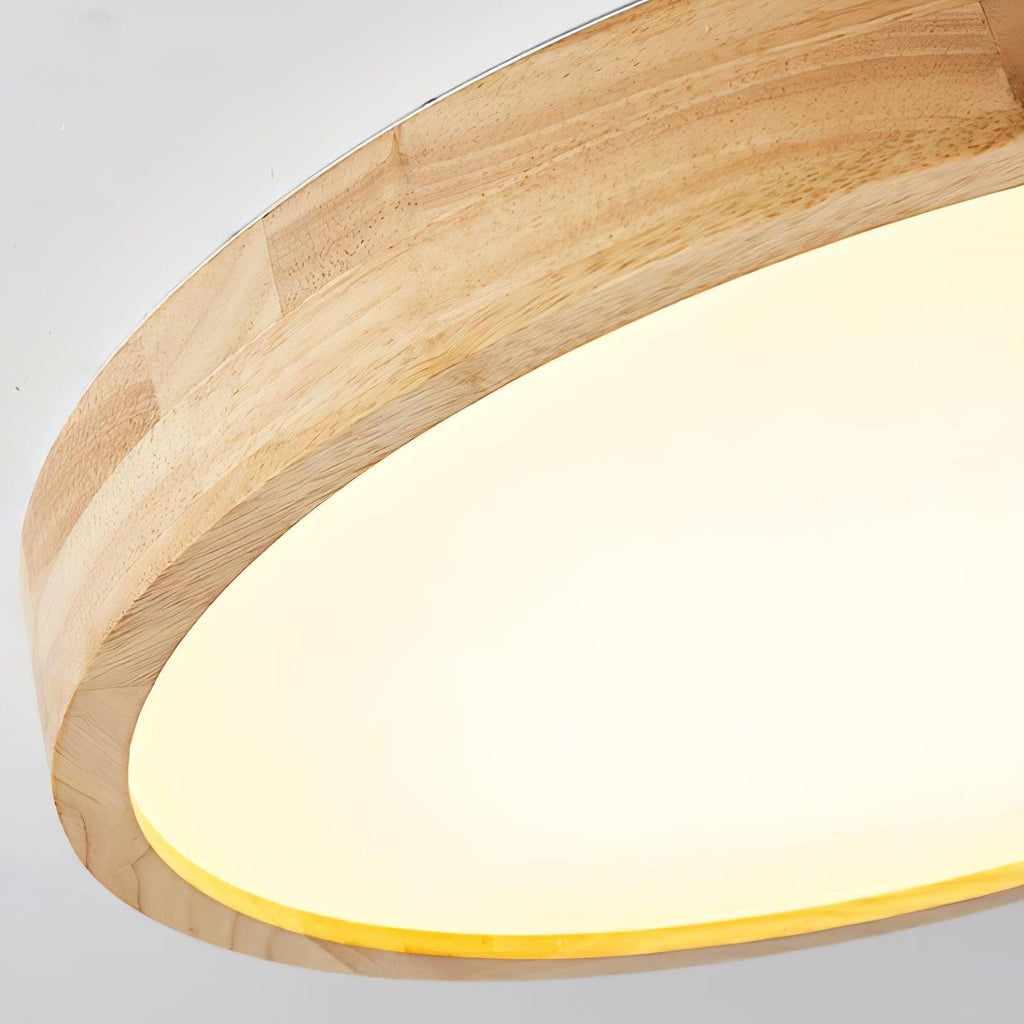 Scandinavian Wood Flush Mount Ceiling Light With Dimmable Remote — Harbor Light Co.