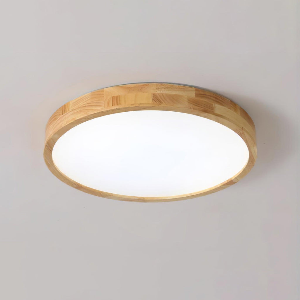 Scandinavian Wood Flush Mount Ceiling Light With Dimmable Remote — Harbor Light Co.