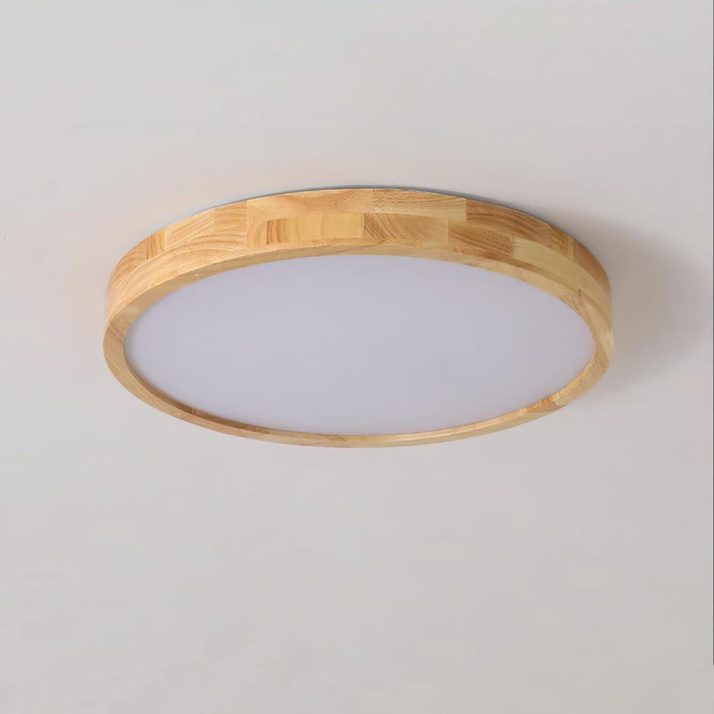 Scandinavian Wood Flush Mount Ceiling Light With Dimmable Remote — Harbor Light Co.