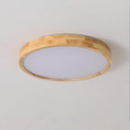 Scandinavian Wood Flush Mount Ceiling Light With Dimmable Remote — Harbor Light Co.