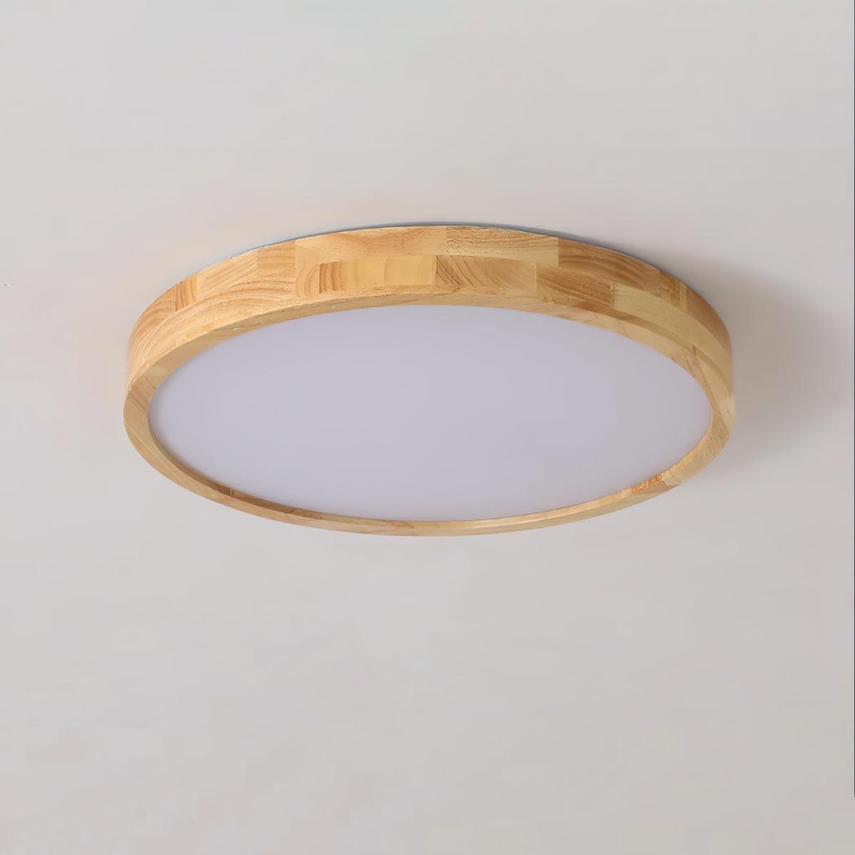Scandinavian Wood Flush Mount Ceiling Light With Dimmable Remote — Harbor Light Co.