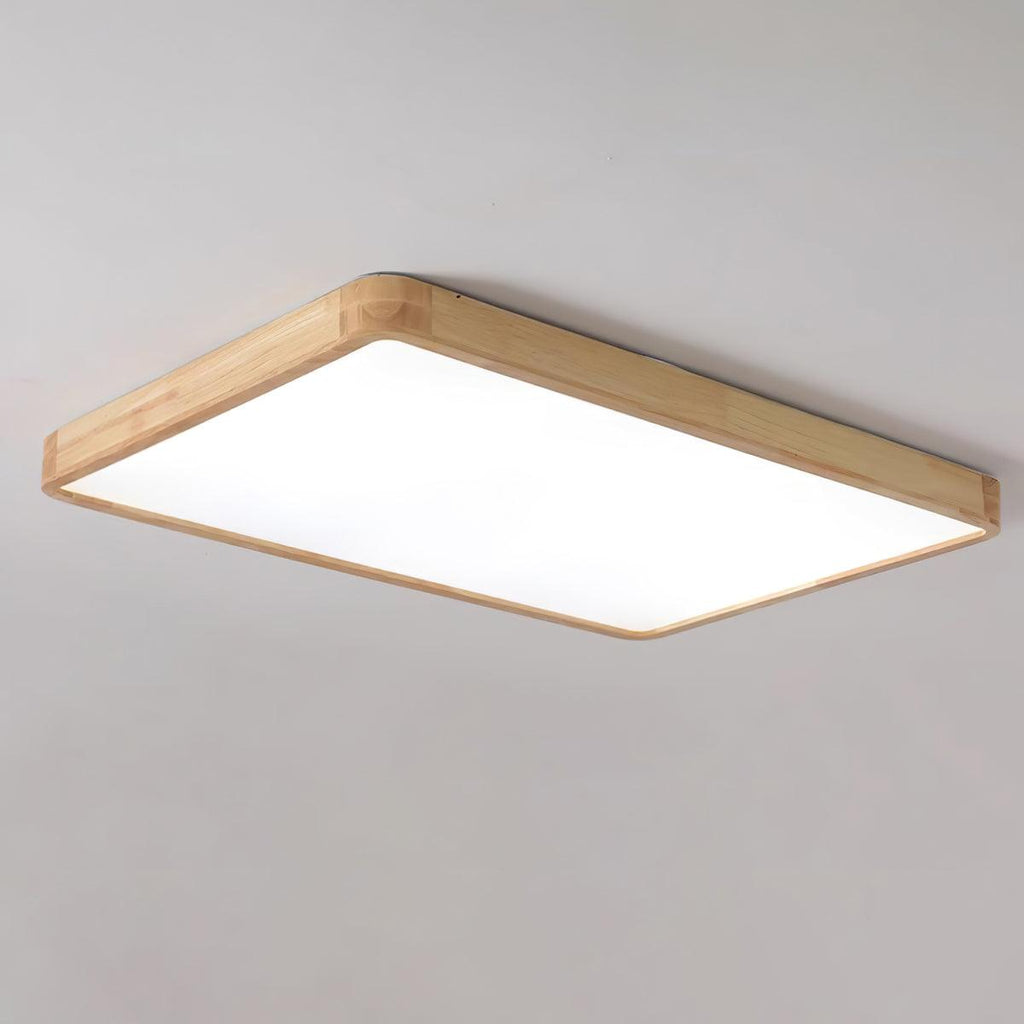 Wooden Geometric Flush Mount LED Ceiling Light