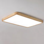 Wooden Geometric Flush Mount LED Ceiling Light
