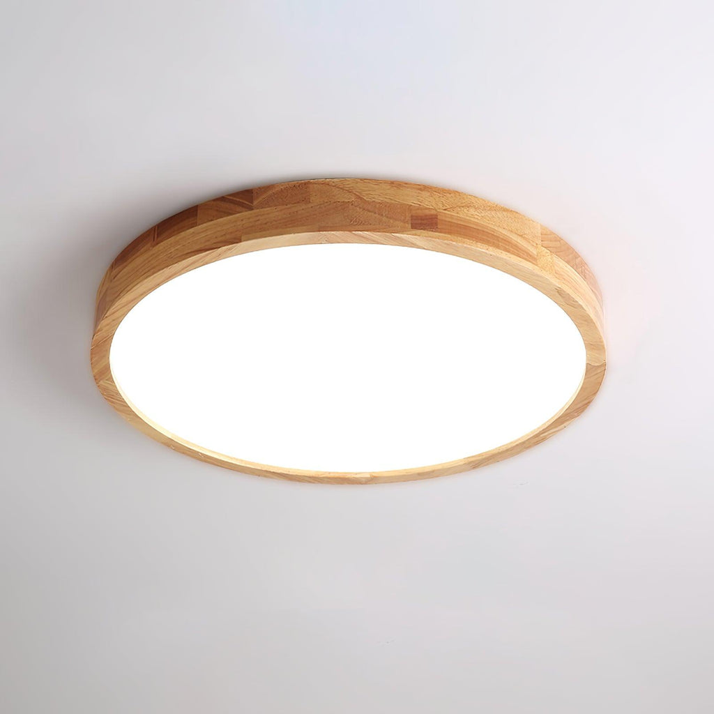 Scandinavian Wood Flush Mount Ceiling Light With Dimmable Remote — Harbor Light Co.