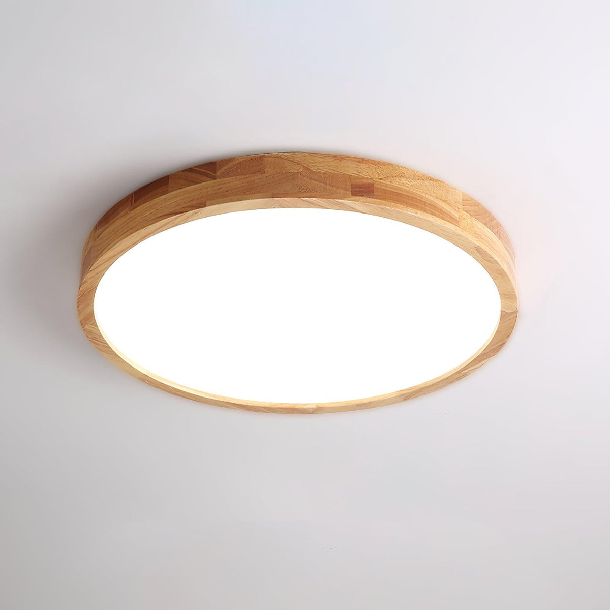 Scandinavian Wood Flush Mount Ceiling Light With Dimmable Remote — Harbor Light Co.
