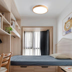 Scandinavian Wood Flush Mount Ceiling Light With Dimmable Remote — Harbor Light Co.
