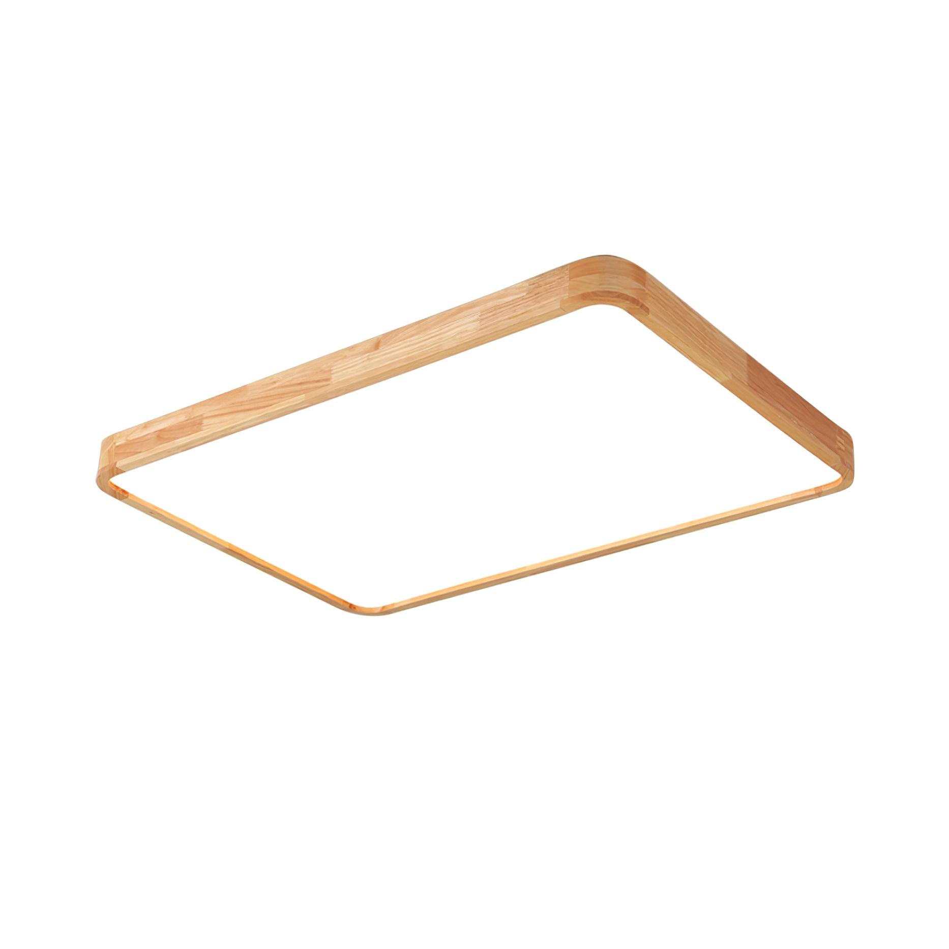 Wooden Geometric Flush Mount LED Ceiling Light
