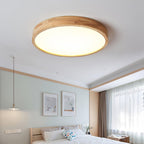 Scandinavian Wood Flush Mount Ceiling Light With Dimmable Remote — Harbor Light Co.
