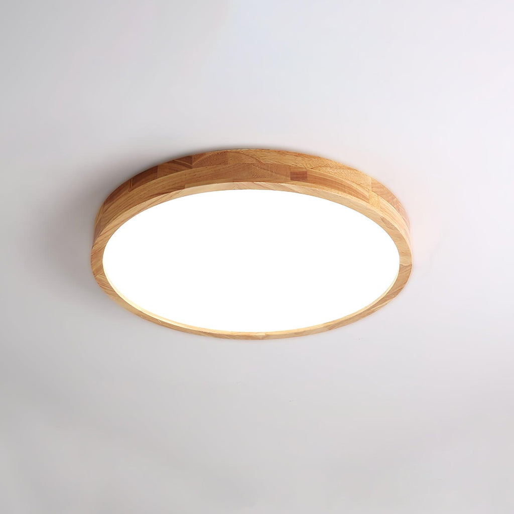 Scandinavian Wood Flush Mount Ceiling Light With Dimmable Remote — Harbor Light Co.