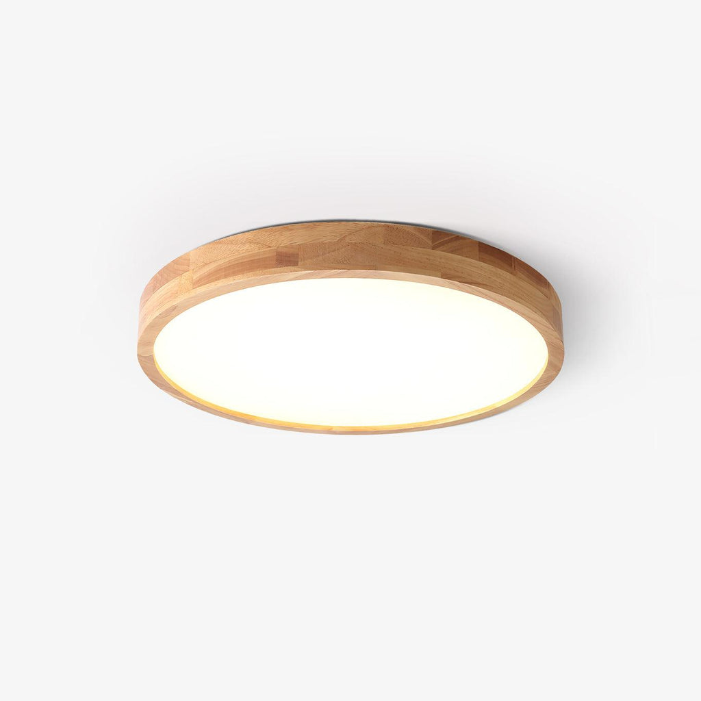 Scandinavian Wood Flush Mount Ceiling Light With Dimmable Remote — Harbor Light Co.