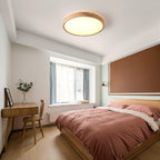 Scandinavian Wood Flush Mount Ceiling Light With Dimmable Remote — Harbor Light Co.
