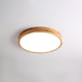 Wooden Geometric Flush Mount LED Ceiling Light